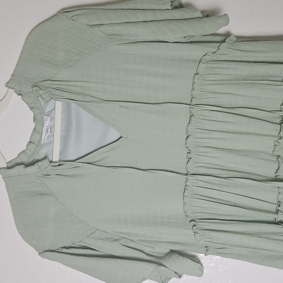 TALULAH Sage Green Ruffle Blouse - Picture 7 of 8